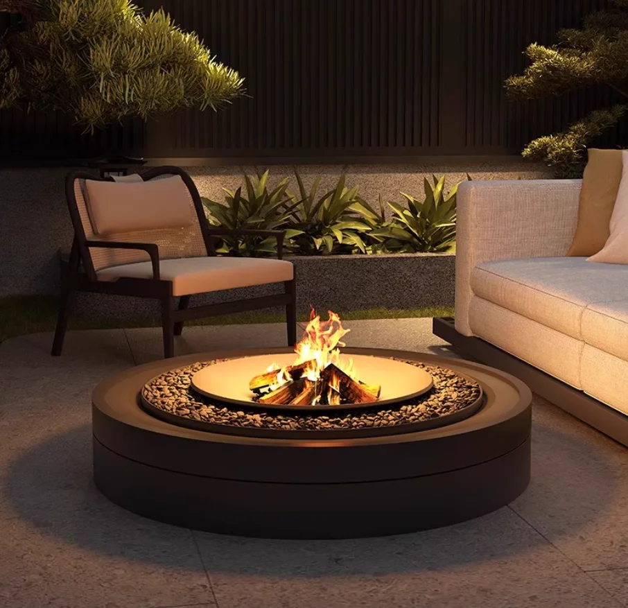 High-end Custom Outdoor Fireplace, Rural Fireplace, Open-flame Wood-burning Fireplace, Real-flame Fireplace For Villas