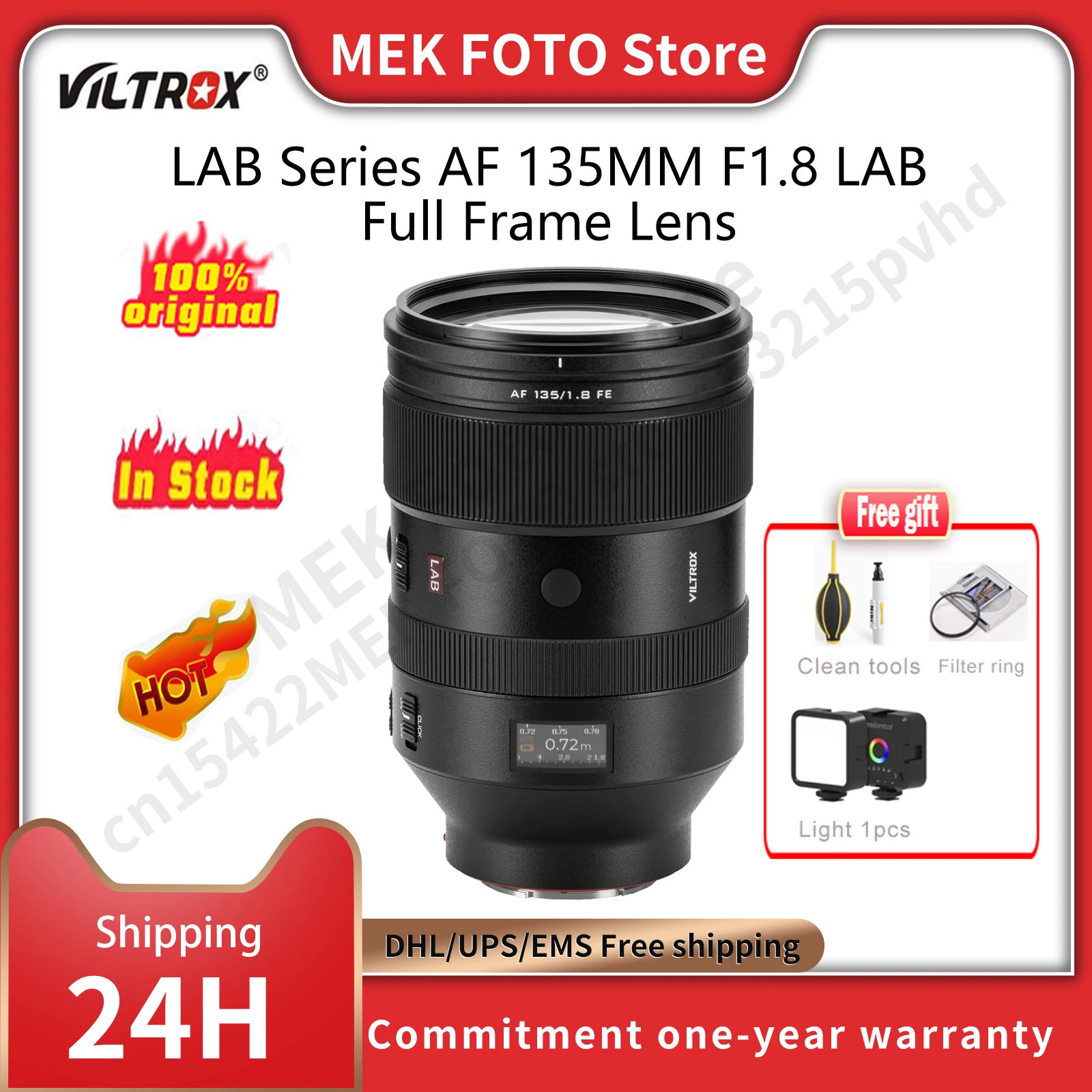 Viltrox LAB Series AF 135MM F1.8 LAB Full Frame Lens for Sony E Mount ZV-E1 ZV-E10 A7 A7CR A7C2 A6700