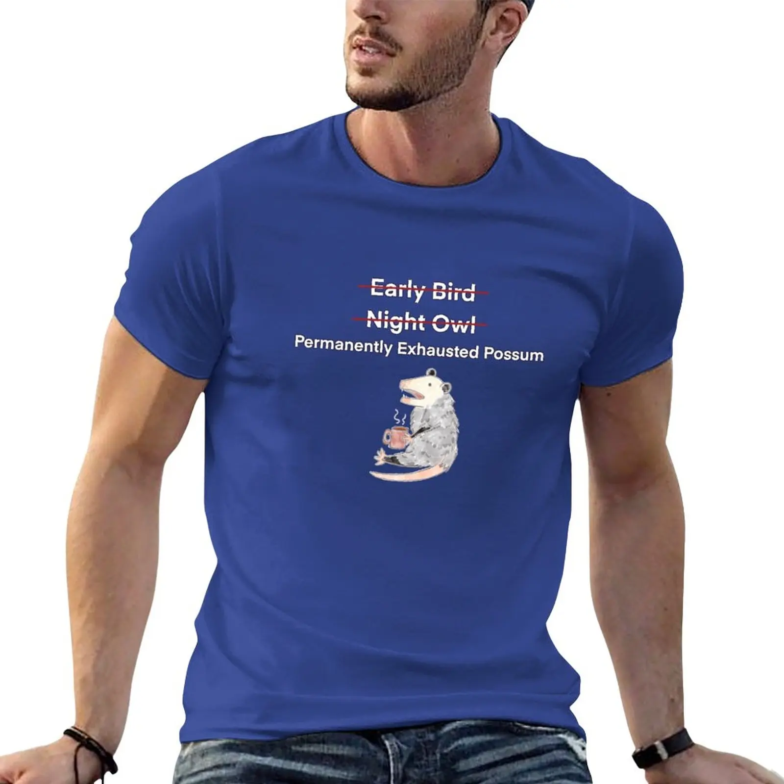 Permanently Exhausted Possum T-Shirt summer tops customizeds oversized men graphic t shirts