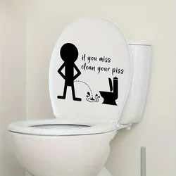 1pc Artistic Vinyl Toilet Lid Decal, Funny Bathroom Mural, Self-adhesive Wall Art Sticker For Bathroom, Entryway, Living Room, O