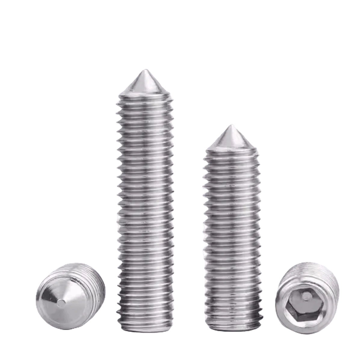 M10 Metrisch 304 Roestvrij Staal Inbusbout Hex Socket Kegelpunt Set Schroeven Taps toelopende Koploze Bouten DIN 914
