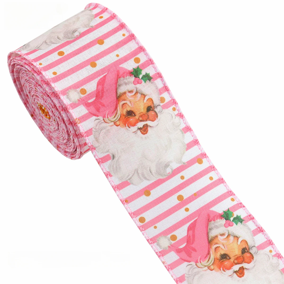 Christmas Ribbon Roll Gift Wrapping Ribbon Plaid Ribbon Pink For Birthday Gift Bowknot Making Wedding