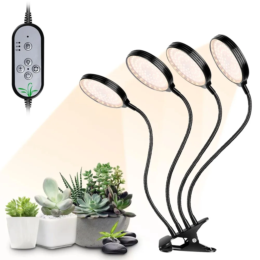 

USB Plant Grow Light 1 Sunlight Full Spectrum Adjustable Desktop Clamp Growing Lamp for Indoor Plants 5 Dimmable Levels