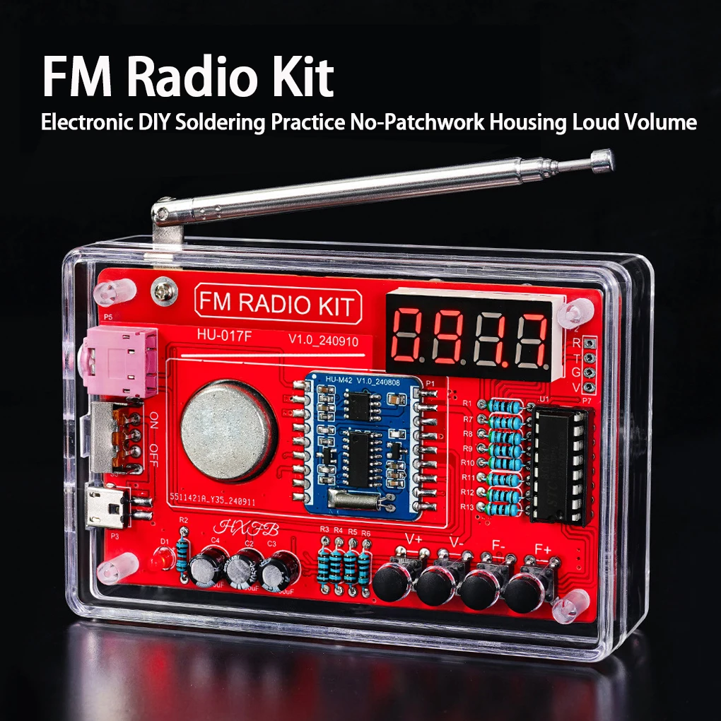 Rda5807 kit eletrônico de rádio fm frequência ajustável 87-108mhz display digital diy projeto de soldagem prática solda