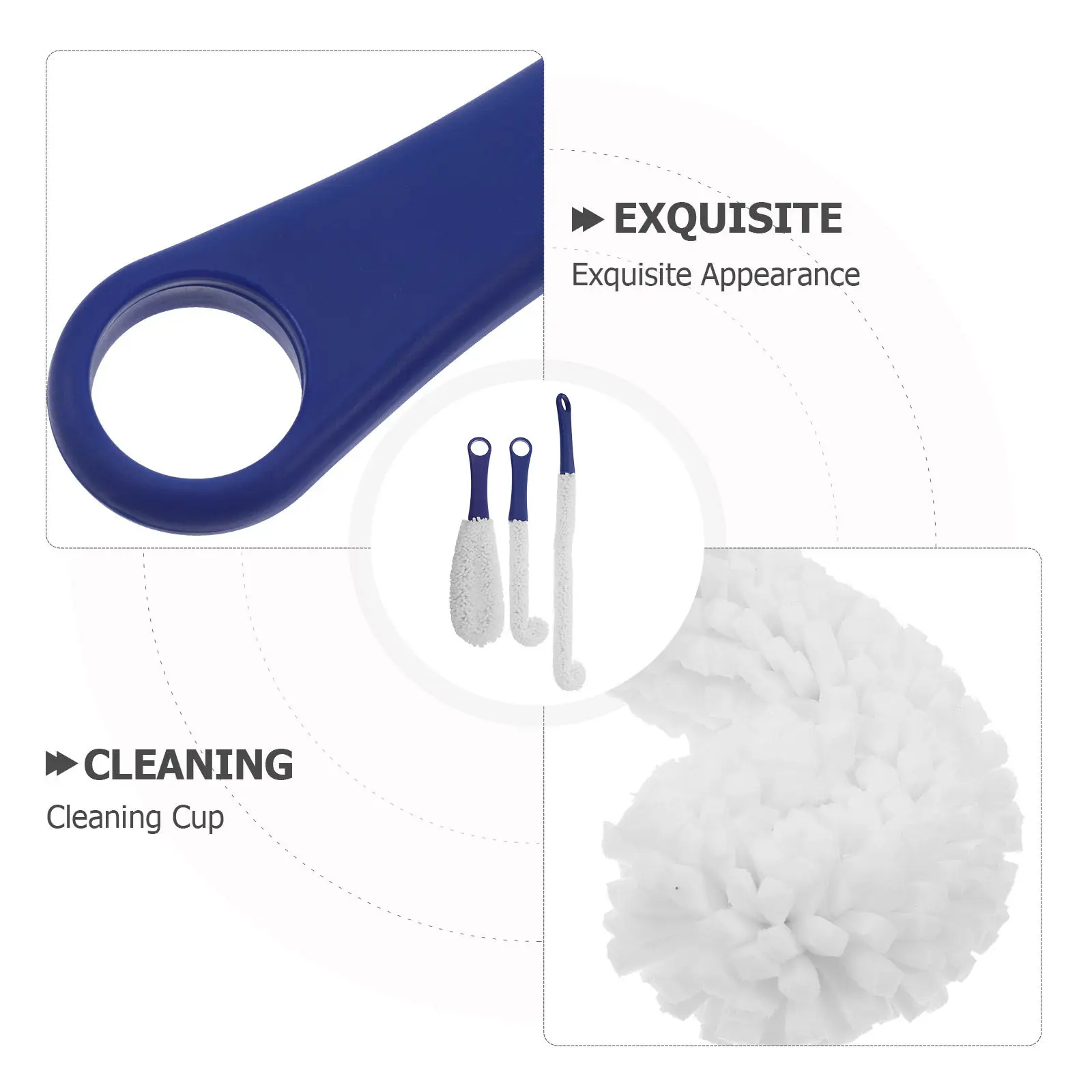 3Pcs Red Wine Glass Cleaning Brush Flexible Foam Bottle Decanter Cleaner for Goblet Cup Glassware Wash Tool Bottle Brush Cleaner