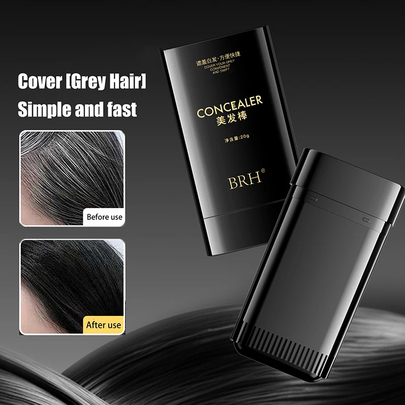 One-Time Hair Dye Pen Hair Touch-up Stick Black Dark Brown Root Cover Up Instant Fast White Gray Hair Coverage DIY Hair Color