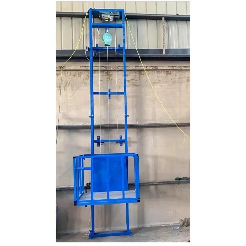 Free shipping Small household Electric Hydraulic Elevator Lift Cargo Warehouse Factory Track Simple Customizable