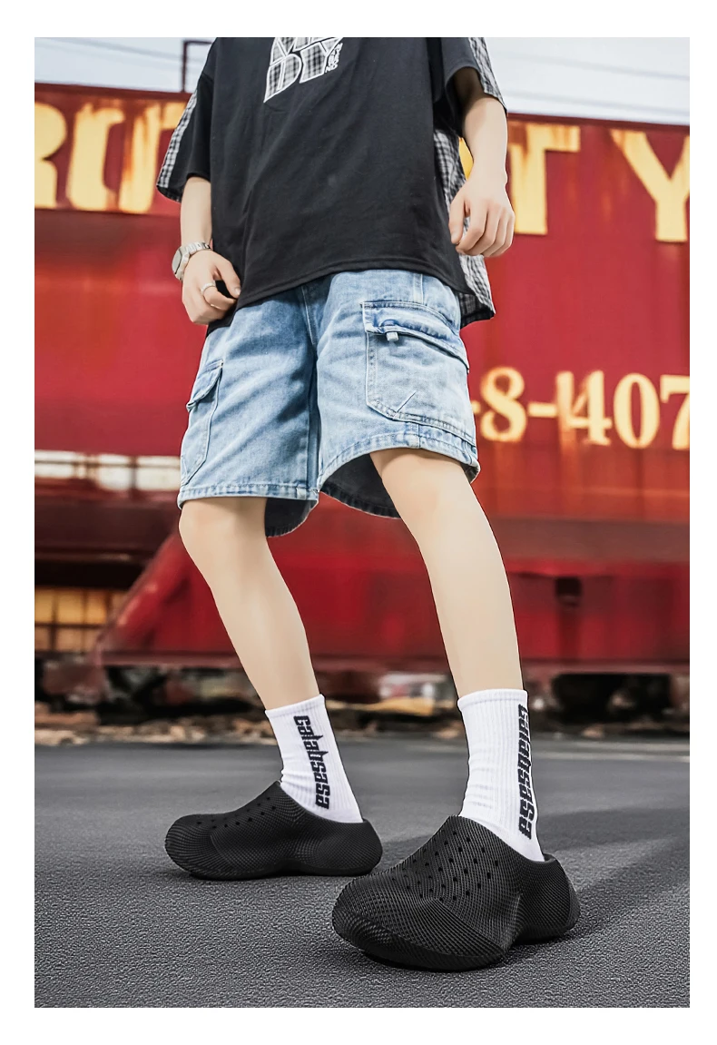 2026 Neue Sommer-Mode Paar-Outdoor-Sandalen mit dicker Sohle und Löchern, EVA Baotou Herren-Sandalen, Luxus-Strandschuhe für Herren, Gartenschuhe – Detail 14