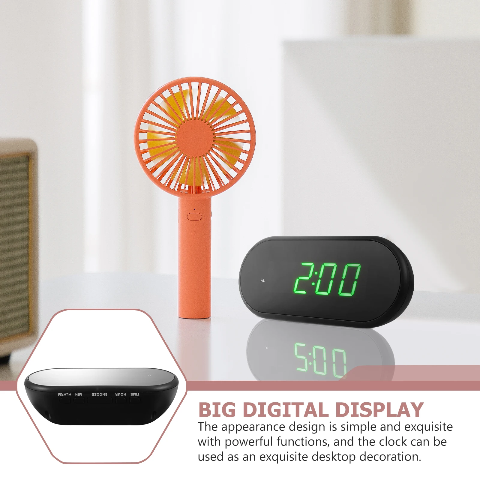 

1pc Led Digital Alarm Clock Large Display Desktop Clock With Cable High-Grade Material Modern Simple Design Home Office