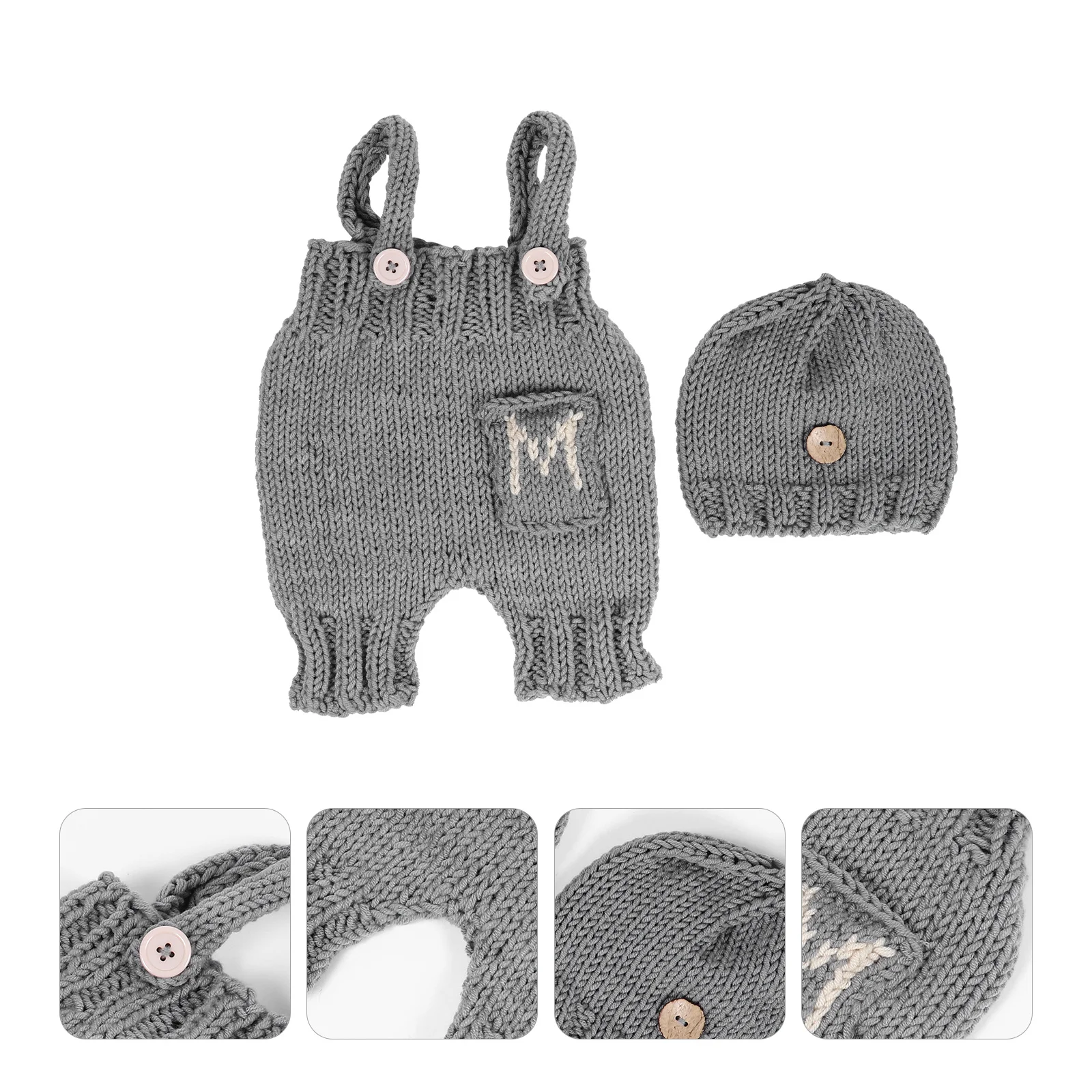 

1Set Soft Breathable Milk Cotton Baby Suspenders Pants Infant Photography Costume Newborn Photo Clothes Newborn Props