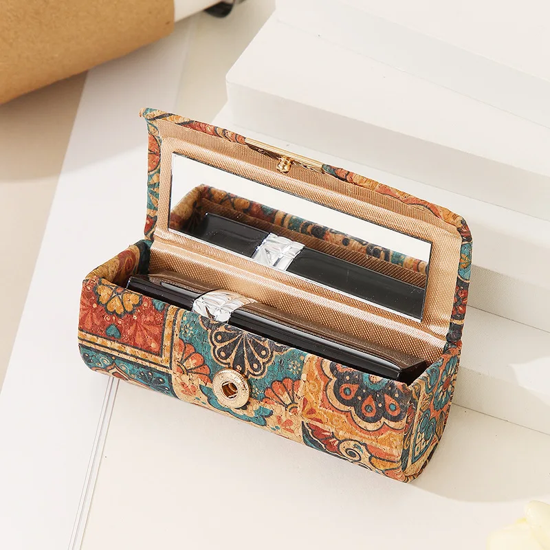 Lipstick Case With Mirror Mini Portable Jewelry Case Ring And Earring Organizer Travel Souvenir For Women