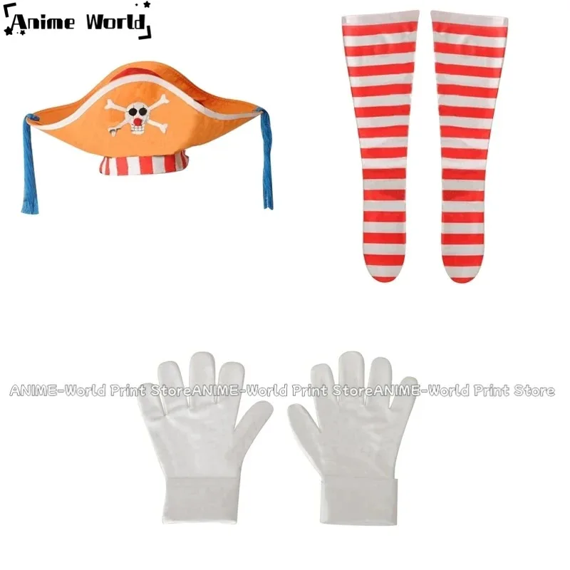 Nuevo 《Tamaño personalizado》Buggy Pirates Buggy el payaso estrella antes de la versión Timeskip. Traje Anime Cosplay Disfraz CXASKLB025