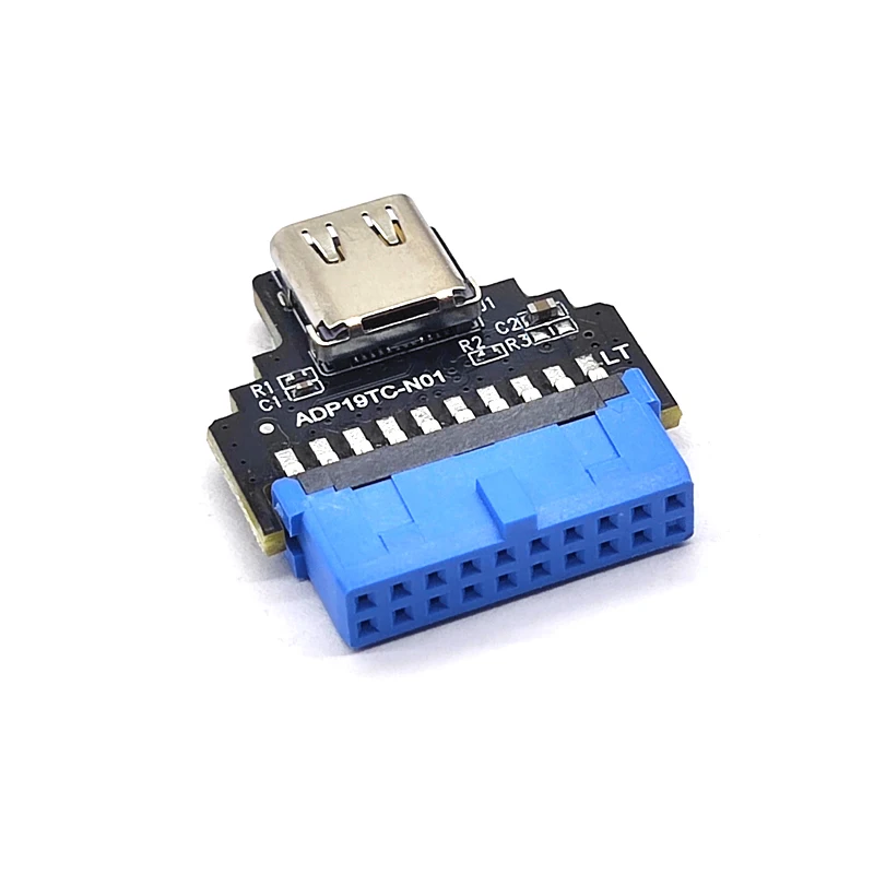 Convertitore da 19 Pin a tipo C 19 Pin intestazione interna a USB 3.1/3.2 adattatore di tipo C 10Gbps per PC Desktop connettore della scheda madre Riser