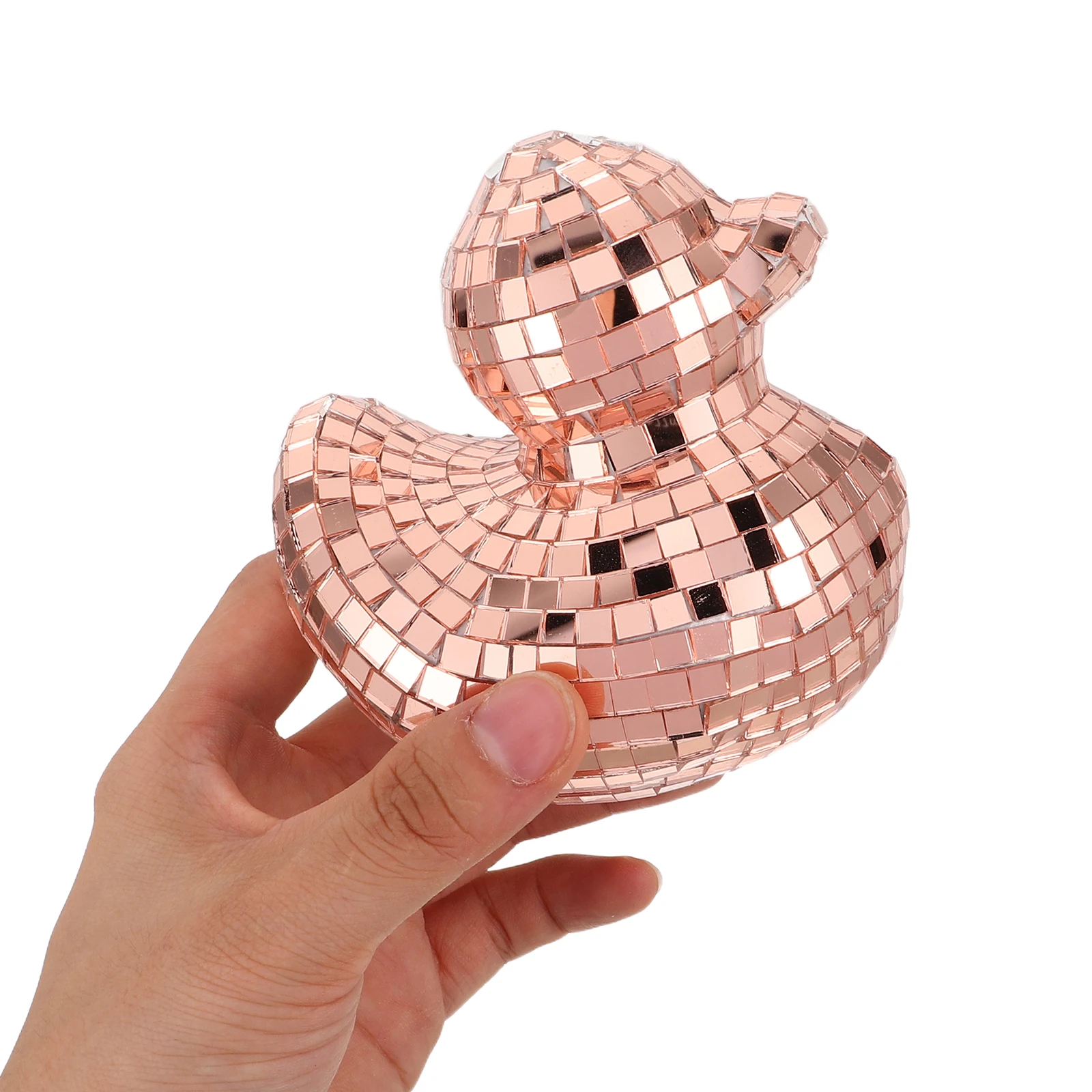 

3pcs Mirror Duck Figurine: Reflective Disco Ball Decoration Stylish Home Party Ornament Car Dashboard Desktop Decor Animal