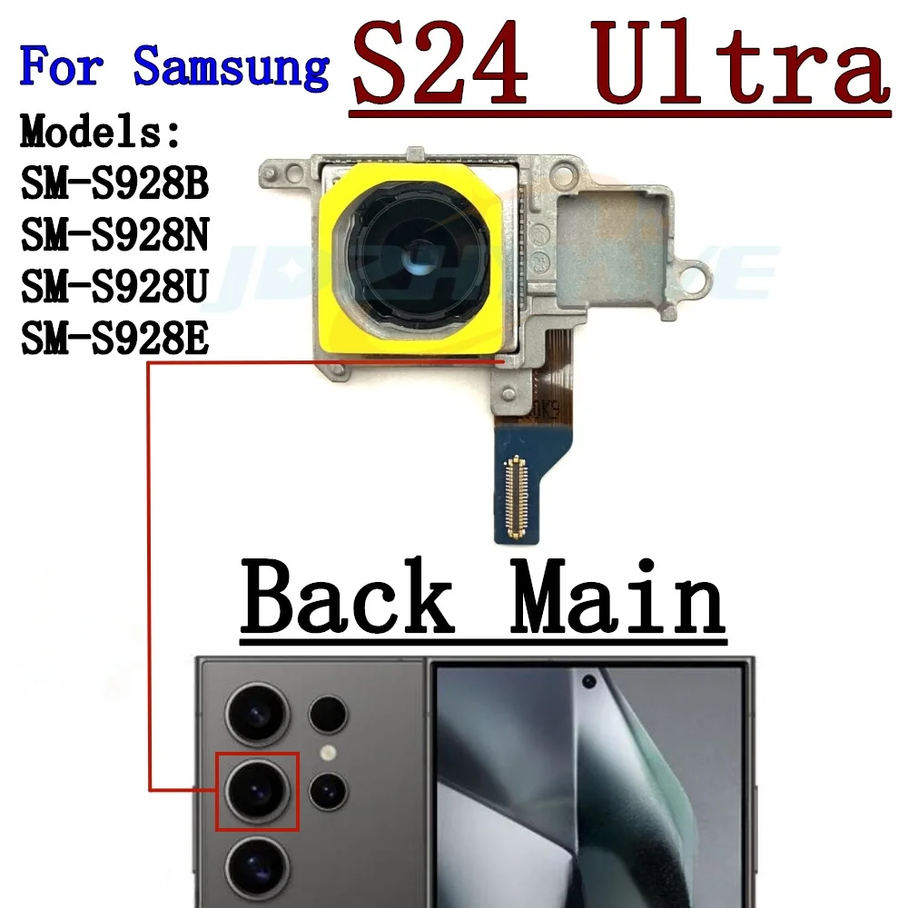 Front Rear View Back Camera For Samsung S24 Ultra S24Ultra S928 Small Frontal Main Facing Camera Module Flex Parts