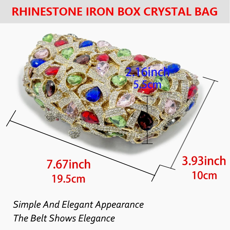 Luxury Golden Diamond Dinner Bag Christmas Craft Gift Women's Evening Bag Wedding Party Clutch Bag silver Crystal Glass Handbag