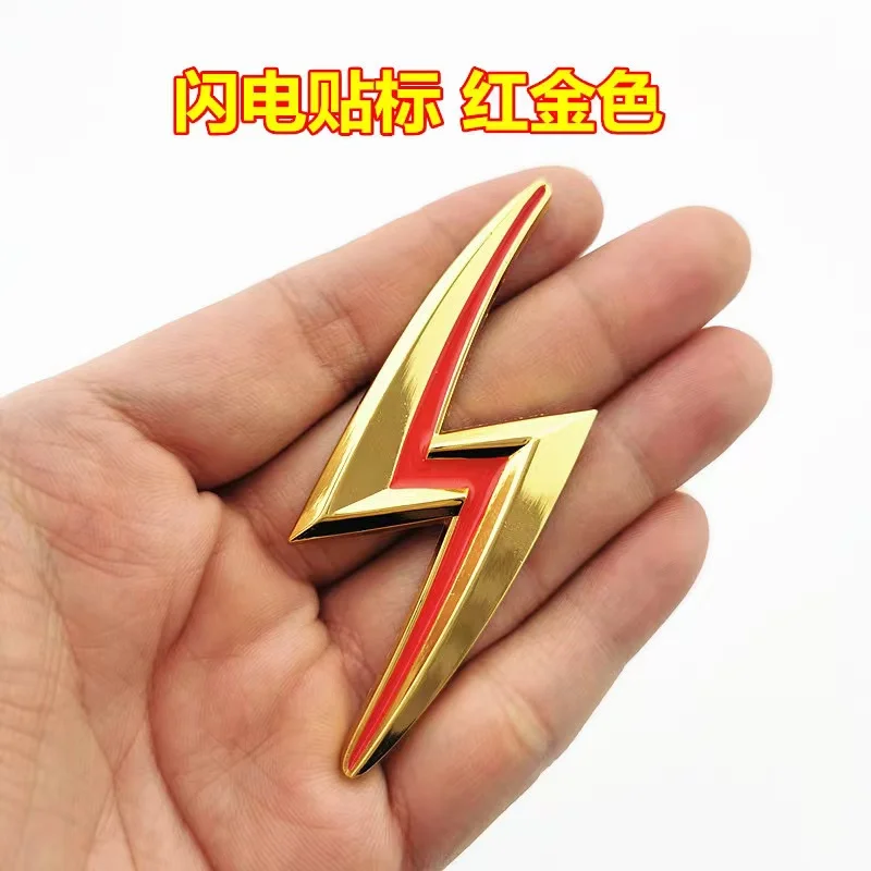 Metal Lightning Logo Sticker Sport Racing Car Decal Front Hood Side Fender Rear Trunk Styling Accessories Universal For All Cars