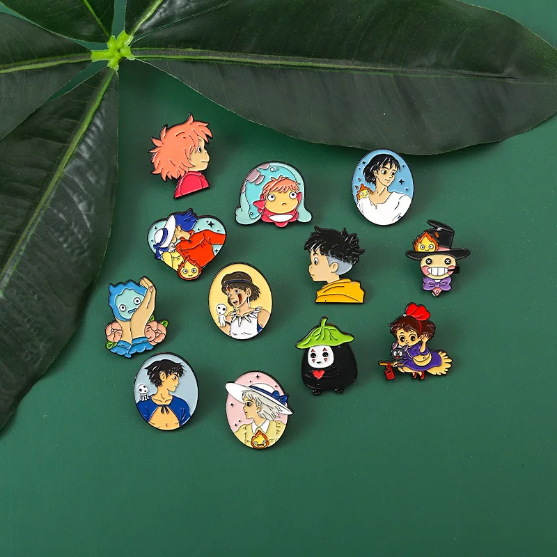 Character Brooch Cartoon Little Girl Shape Metal Badge Small Gift Wholesale Bag Pins and Badges Backpack Accessories Lapel Pin