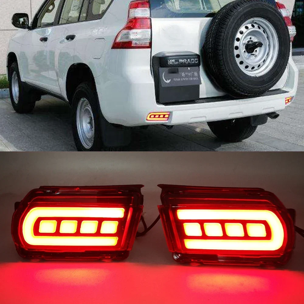 

New！ 1 Pair For Toyota Land Cruiser Prado 150 LC150 FJ150 GRJ150 2010 - 2020 LED Reflector Rear Bumper LED Tail Light Brake Ligh