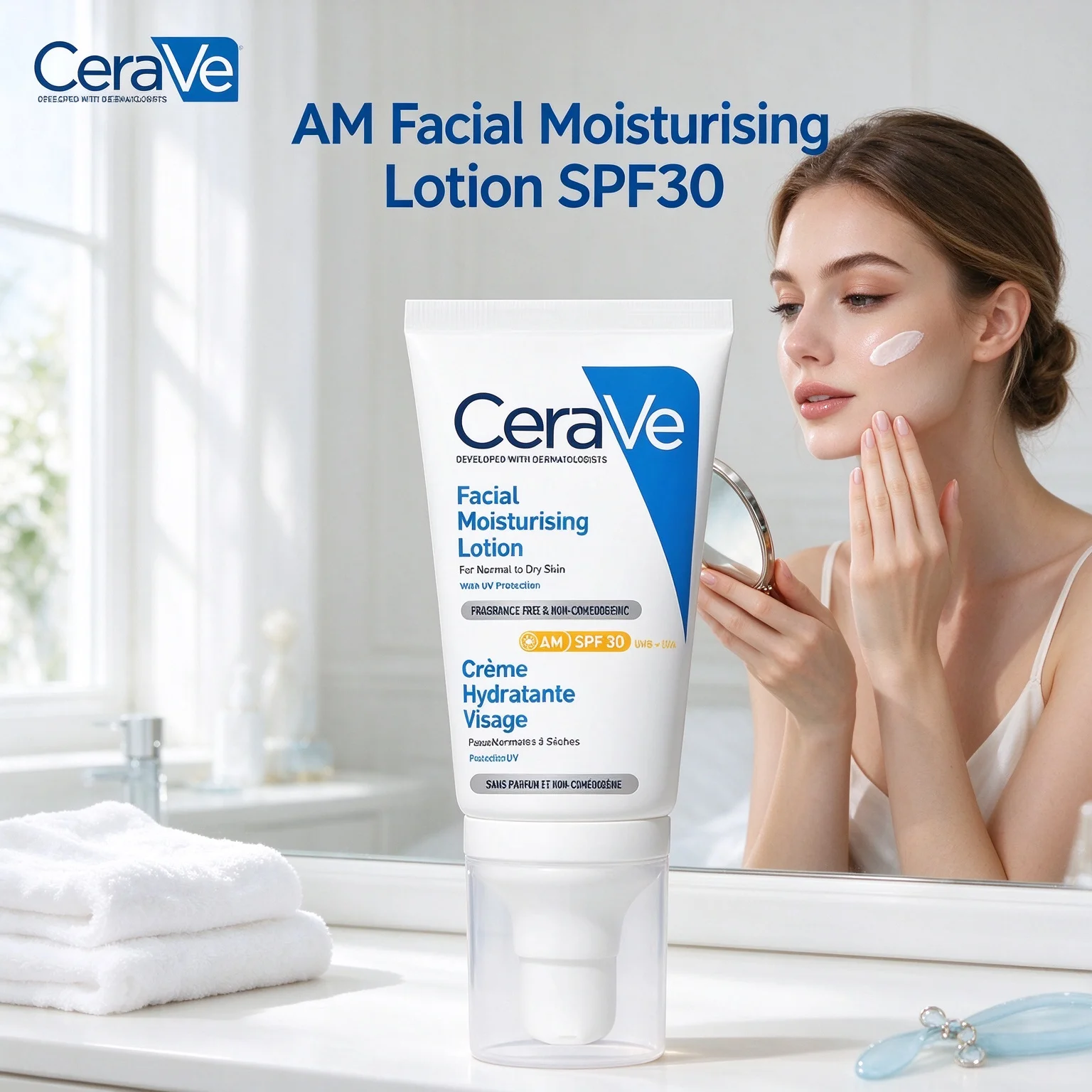CeraVe 5 in1 Skincare Bundle Hand Cream+Retinol Serum+Night Cream+SPF50 Sunscreen+AM Lotion For Dry Rough Skin