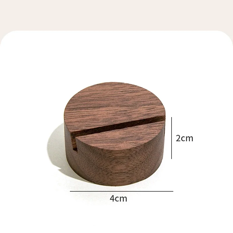 Walnut Solid Wood Card Photo Holder Desktop Postcard Stand Creative Wooden Calendar Base Message Clip Card Holder