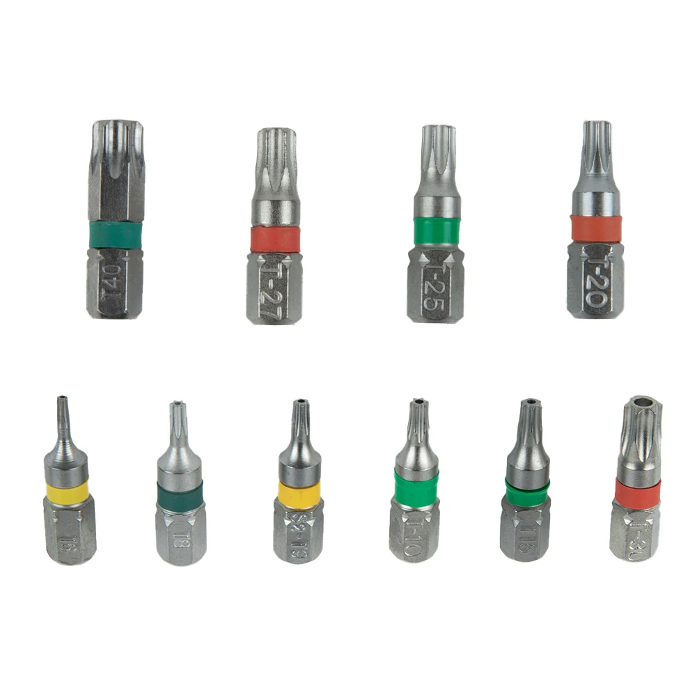 Magnetic Torx Chave de fenda Bits Set, chave de fenda elétrica Cabeça, T6, T8, T15, T20, T25, T27, T30, T35, T40, T6-T40, 4pcs, 25mm