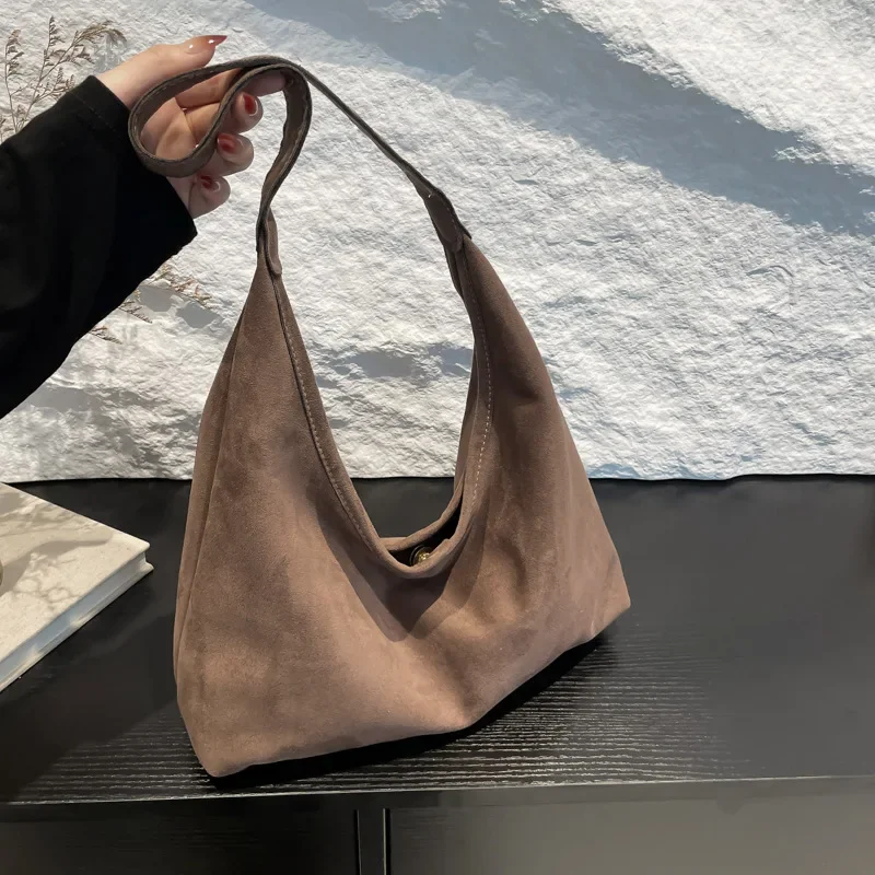 Trend commuter large capacity bag suede tote bag shoulder bag