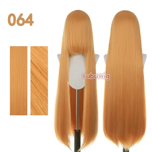 Bubuwig Synthetic Hair 100cm Long Straight Pure Color Cosplay Wigs Over 100 Colors Black White Red Blue Brown Wig Heat Resistant - Image 48