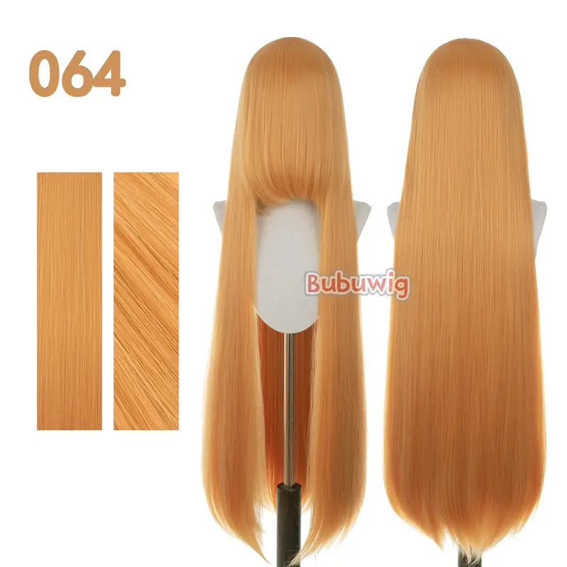 Bubuwig Synthetic Hair 100cm Long Straight Pure Color Cosplay Wigs Over 100 Colors Black White Red Blue Brown Wig Heat Resistant - Image 48