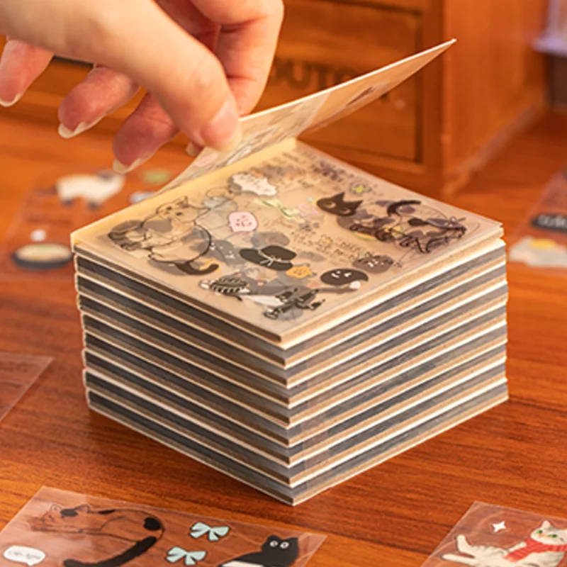 

Mr. Paper Animal Sticker Book 20 sheets/bag Cute Cat Stickers in the Corner Home Handbook Decoration DIY Gifts for Friends