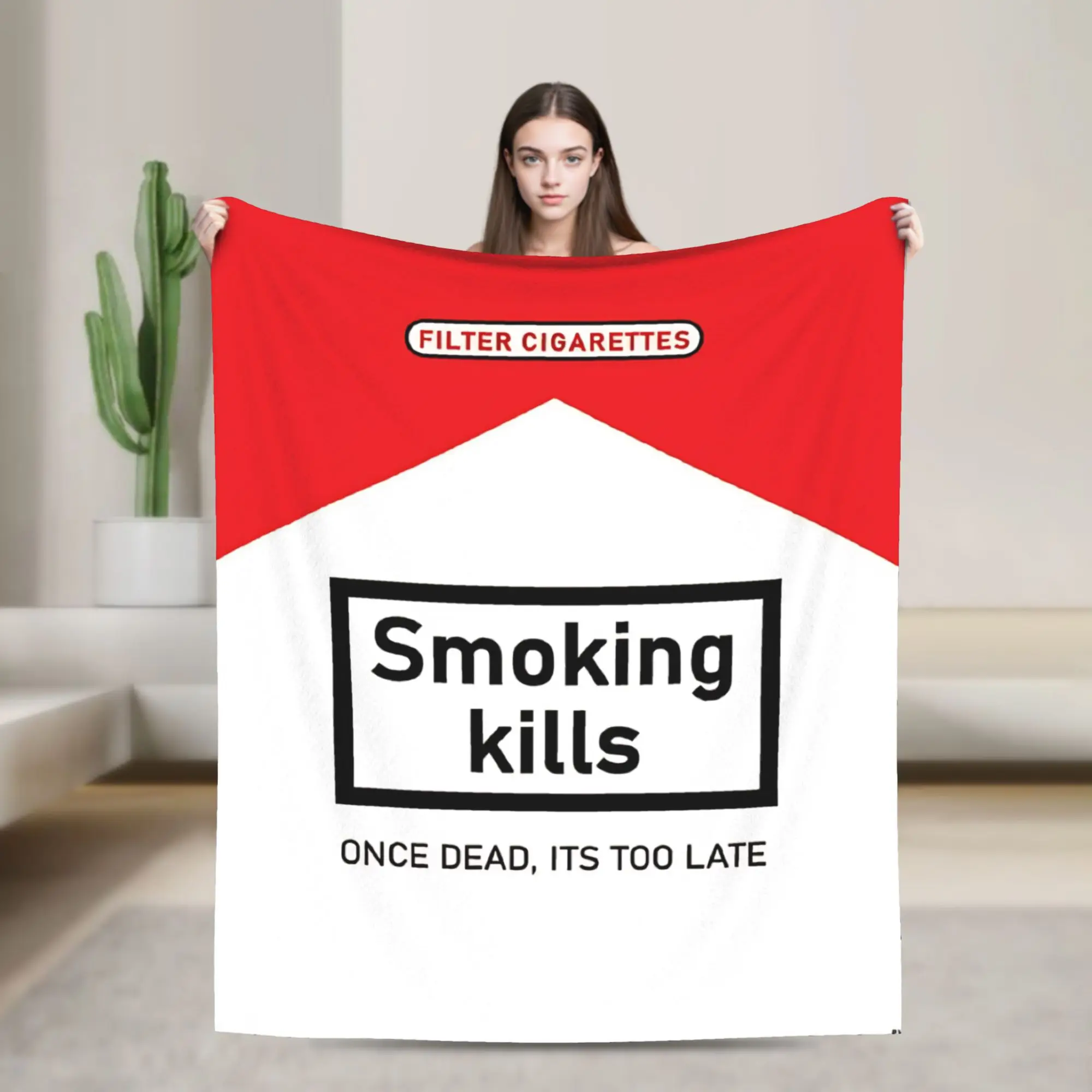 Smoking Kills Cigarettes Tabacco Health Care Warm Soft Blanket Office Plush Bedding Throws Flannel Bedspread Sofa Bed Cover