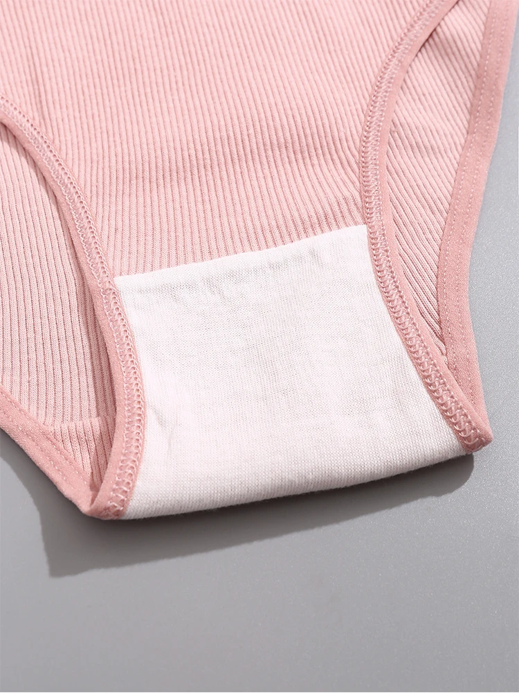 FINETOO 7Pcs Cotton M-3XL Striped Underwear Women's Breathable Panties Sexy V Waist Comfortable Briefs Ladies Low Waist Lingerie image 5