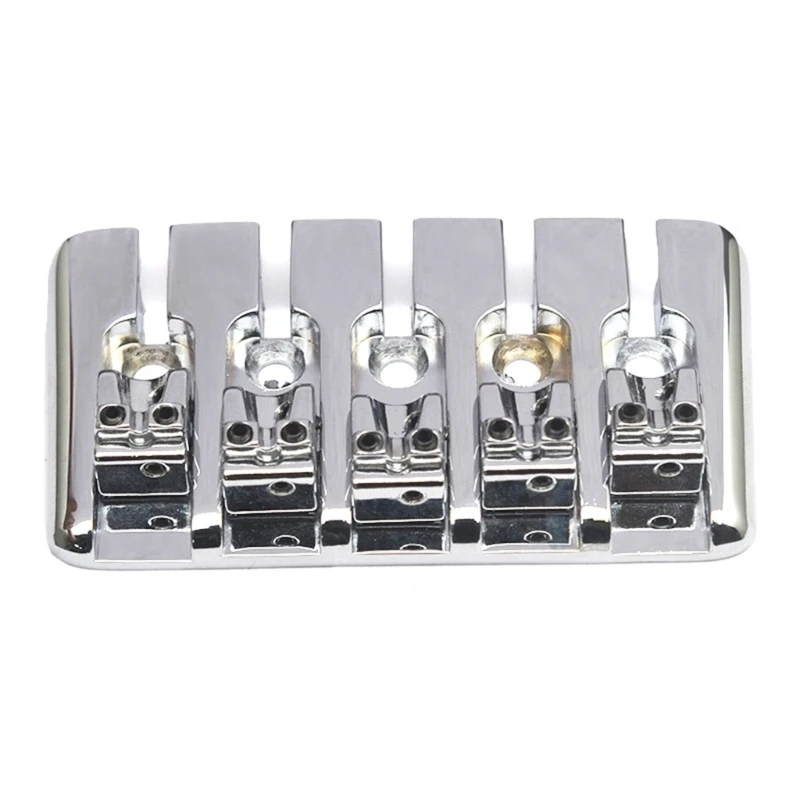 5 Strings Electric Bass Bridge Vintage Locked Saddles Bass Bridge Bottom Through String Bass Fixed Bridge Easy to Install