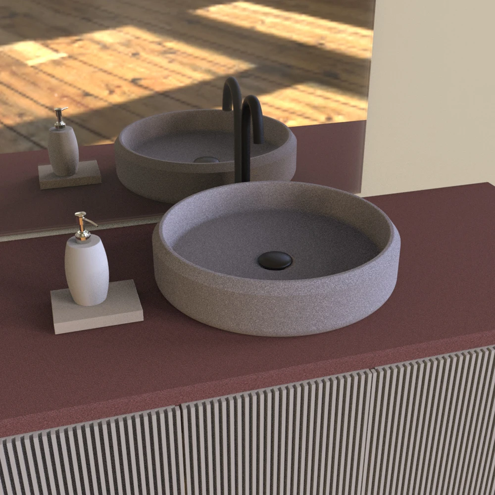 Concrete Sink basin Silicone Mold Sink Cement Bathroom and Household goods Molds Round Basin Mold Nordic simple design