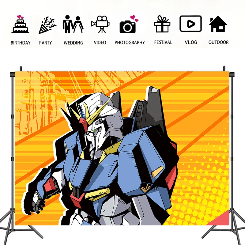 

GUNDAM Backdrop Boy Birthday Party Supplies Banner room Decoration Background Photography