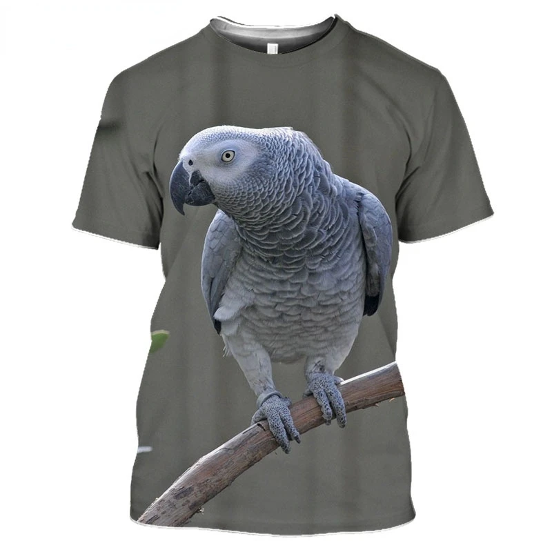 

Summer Men's T-Shirt Animal Parrot 3d Pattern Short Sleeve Street Casual Trend Fashion Simple Style O Collar Top Jumper