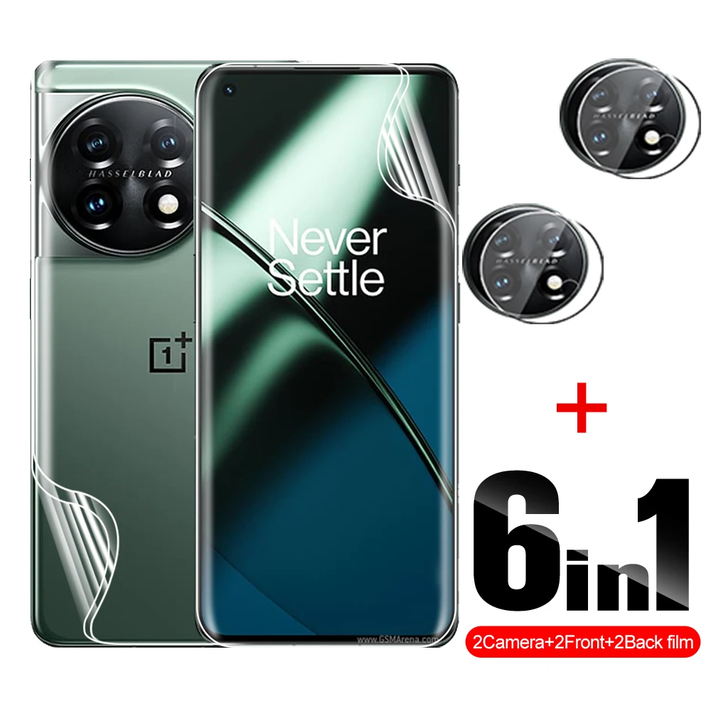 6in1ด้านหน้ากลับ Hydrogel ฟิล์มสำหรับ OnePlus 11กล้องป้องกันหน้าจอเลนส์ One Plus 11 OnePlus11 6.7 ''ฟิล์มติดไฟรถฝาครอบ PBH110