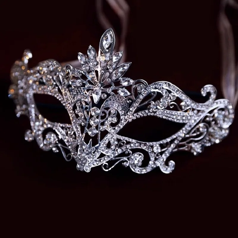 Personalized Heavy Industry Flash Diamond Ball Mask, Performance Party Bride Style Halloween Mask