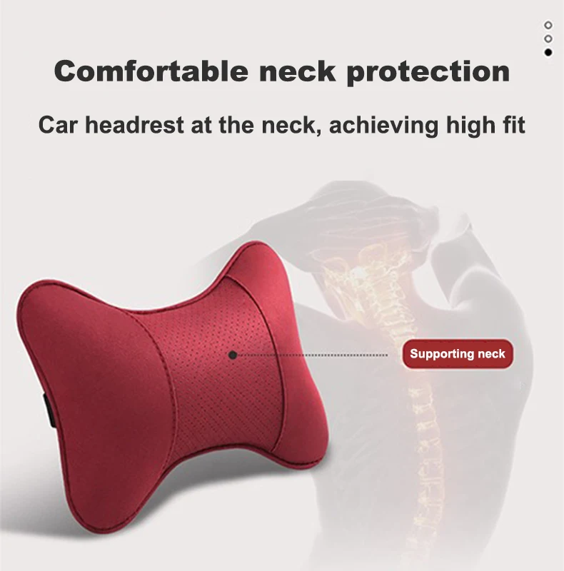 2PCS Car Seat Headrest Pillows Neck Support Protect Cushion For Tesla Model 3 Model S X Model Y Roadster SpaceX Auto Accessories