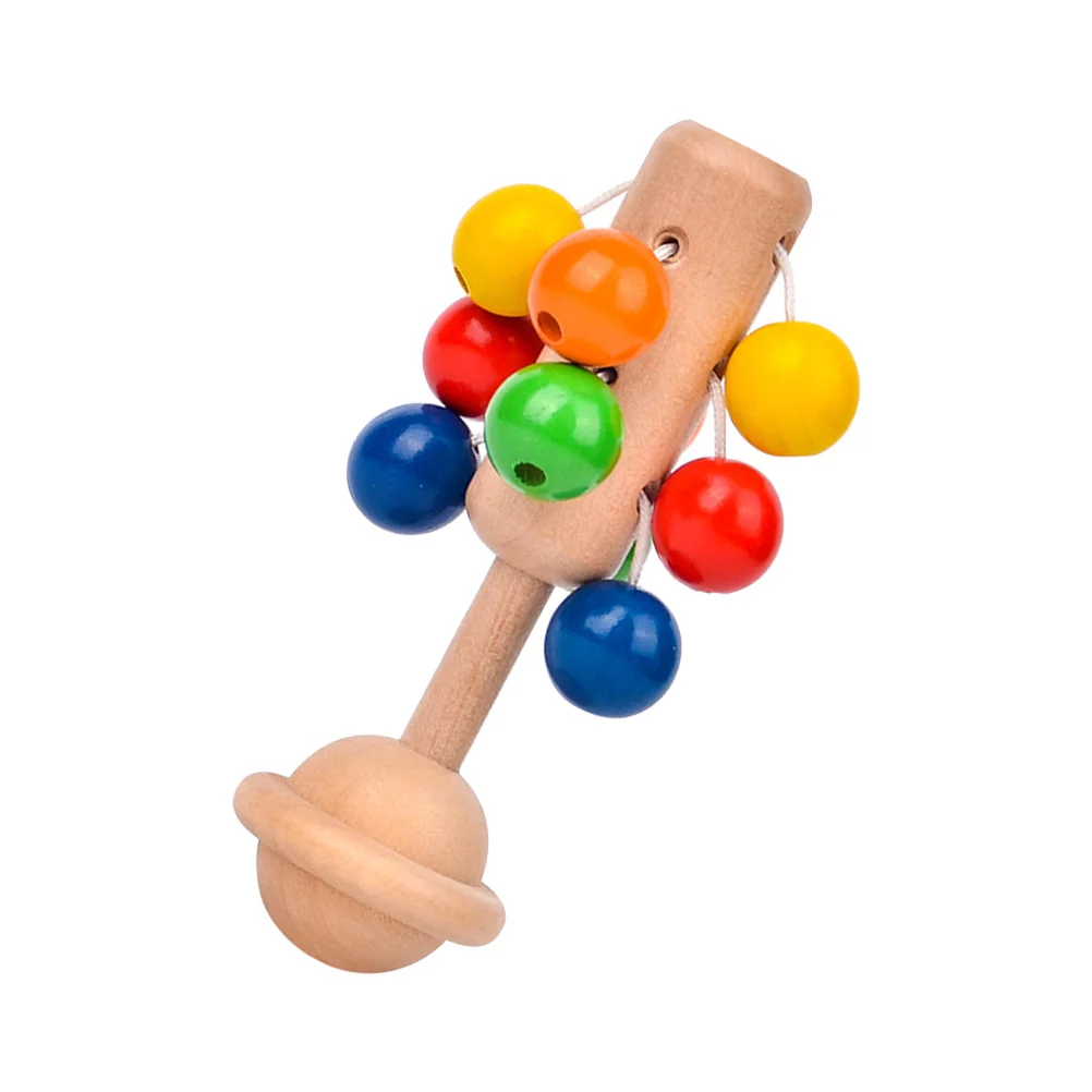 خشخيشة خشبية محمولة باليد مقاس متوسط، لعبة خشخيشة للرضع، صوت واضح للأطفال، آلة تعليمية موسيقية #5