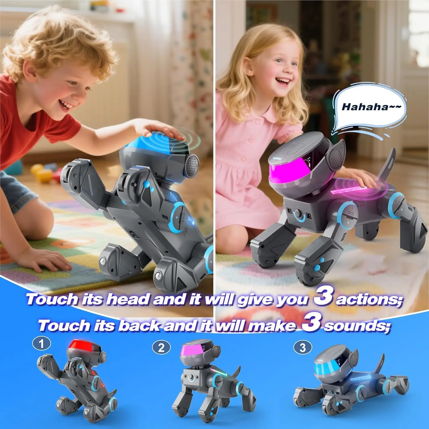 RC AI الذكية روبوت الكلب الذكي البرمجة الميكانيكية لعبة Rc القيادة الصوتية مع الغناء الرقص ضوء روبوت الكلب التفاعلي