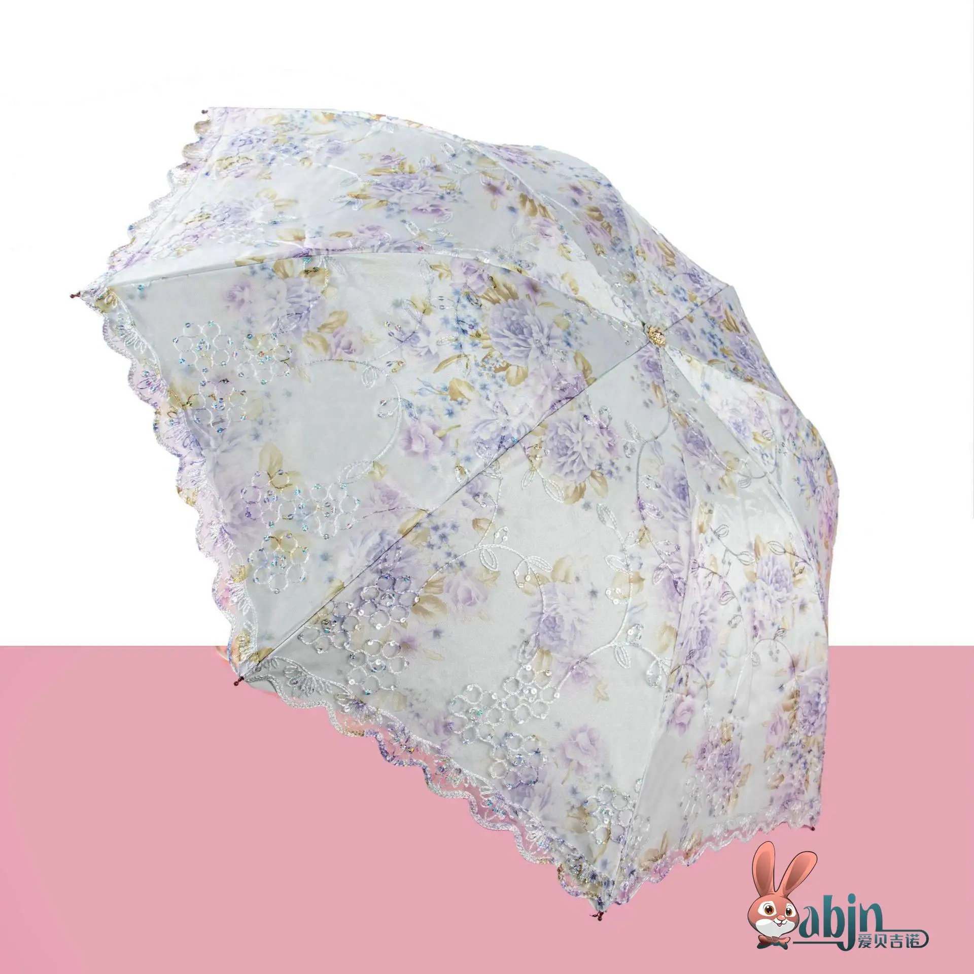 

Утолщенный двухслойный зонт от солнца с УФ-защитой, женский зонт с вышивкой и кружевом, для солнечной и дождливой погоды, UPF50