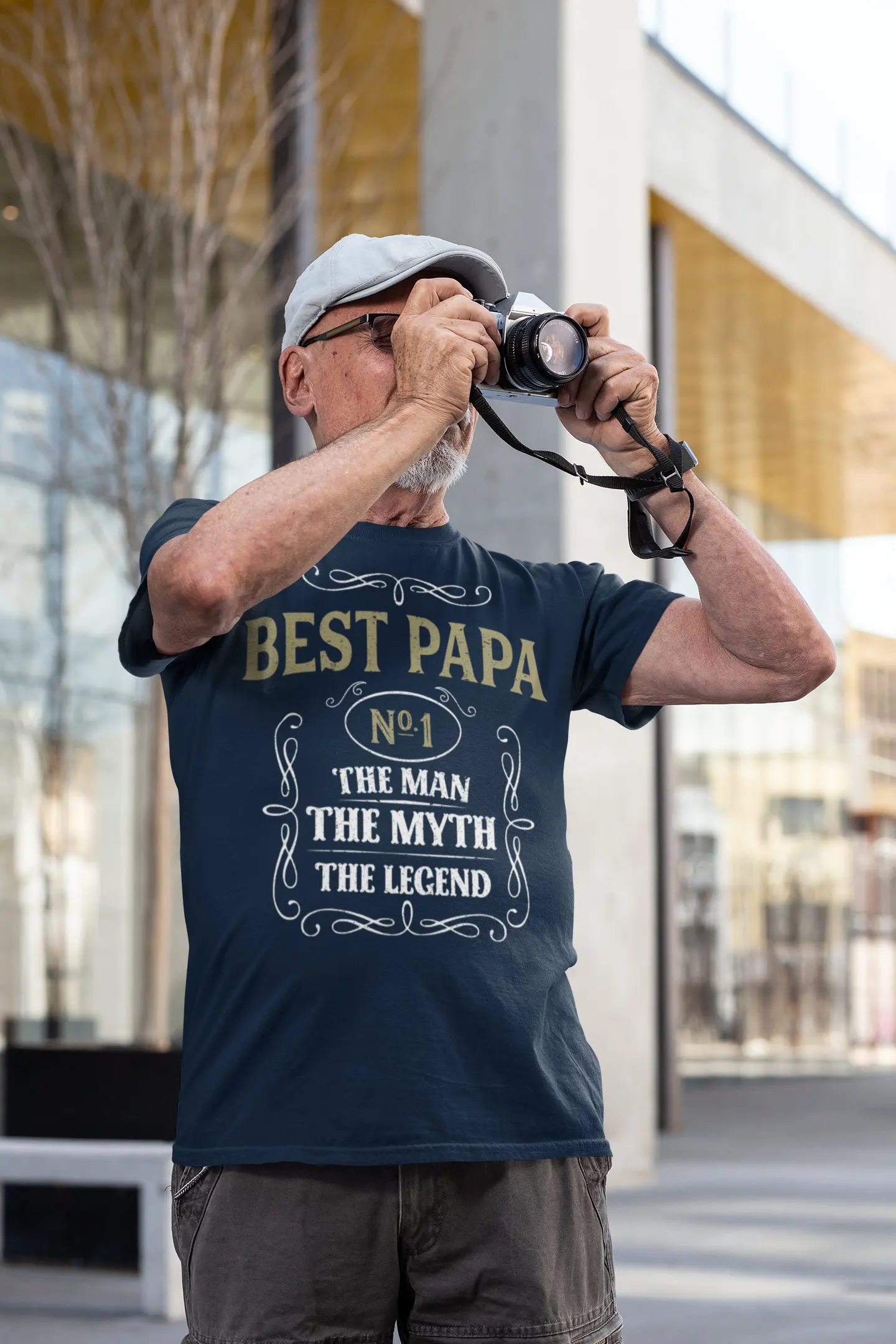 Men's Best Papa T Shirt Vintage Classic Whiskey Man Myth Father's Day Idea Legend No 1 Grandpa Soft