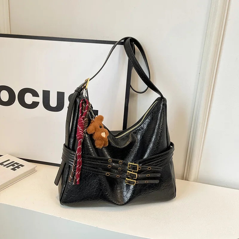 

​​Soft Leather Belt Strap Tote Women Convertible Shoulder Crossbody Bag Pebbled Grain Commuter Essential Gym to Boardroom​​