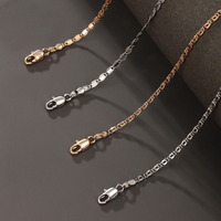 XP Jewelry --( 50 cm * 2.5 mm )  Gold Plated 18 K Classic Flat 20 inch Chain Necklaces For Cool Women Men Women Fashion Jewelry