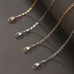 XP Jewelry --( 50 cm * 2.5 mm )  Gold Plated 18 K Classic Flat 20 inch Chain Necklaces For Cool Women Men Women Fashion Jewelry