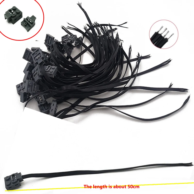 5PCS 50cm 9686 Power Function Extension Cable Bricks MOC Servo L M XL 88003 88004 Motor Blocks Repair Parts Compatible With lego