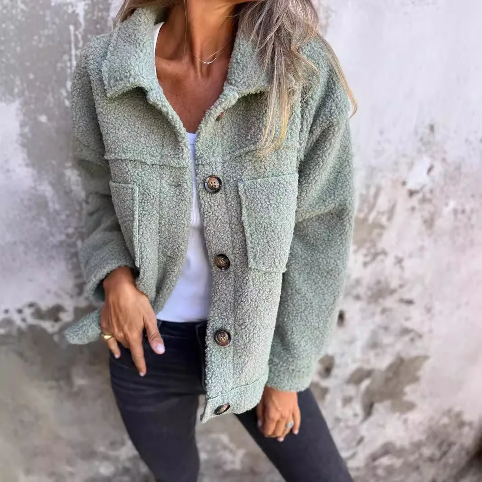 Lamb Wool Coat Women Autumn Winter Outerwear Warm Short Jacket