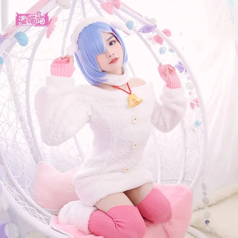 

Cute White Sheep Costume Halloween Party Costumes for Women 2026 New Re:Zero kara Hajimeru Isekai Seikatsu Rem Cosplay Costume