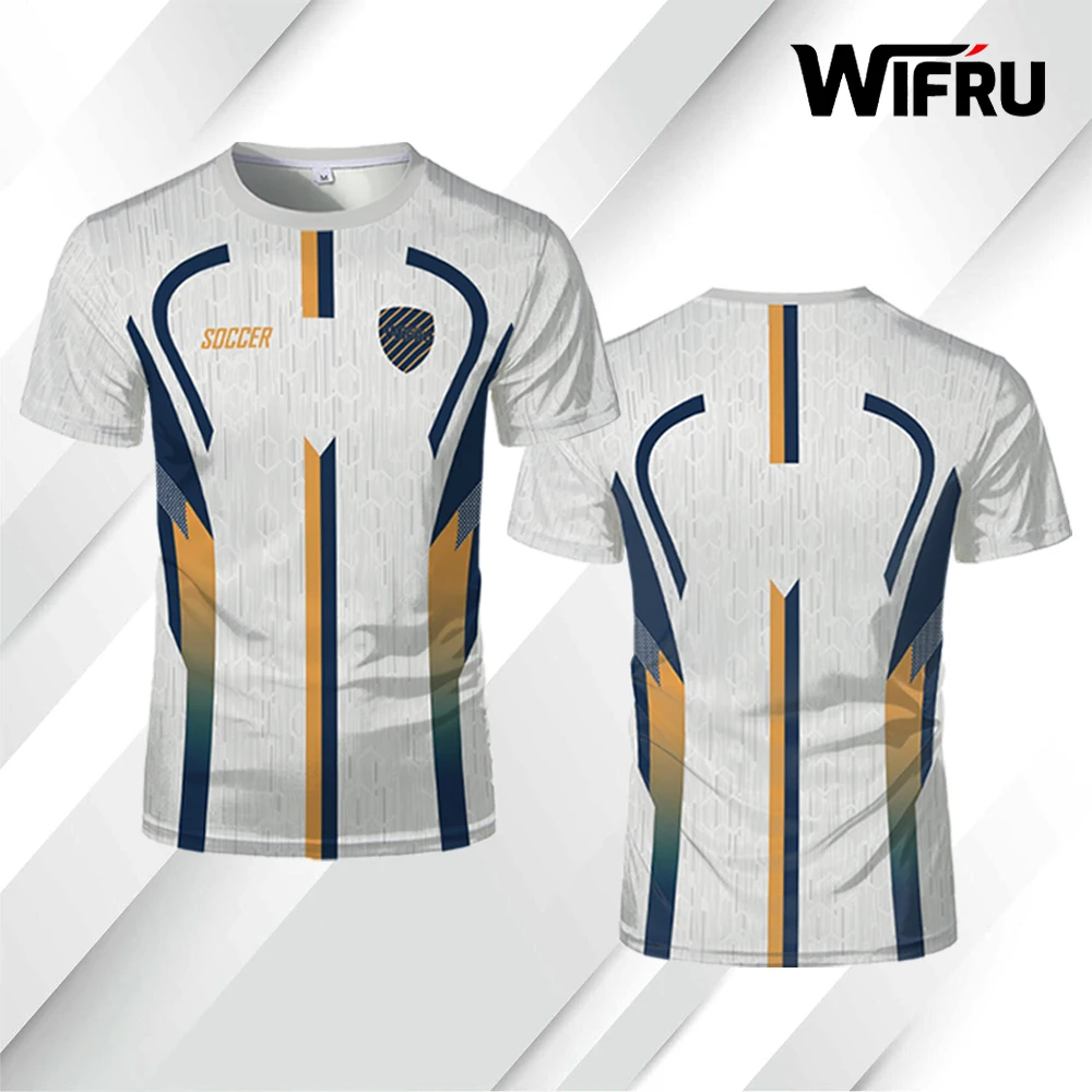 

Fashionable Printed Football T-shirt WIFRU Youthful Vitality Sports Jerseys Summer Breathable Quick-drying Short-sleeved Tops
